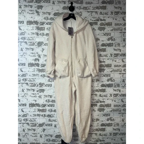 Cozy Cream Hooded Jumpsuit - Picture 3 of 10